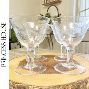 Vintage Crystal Cordial Glasses, Set of 4